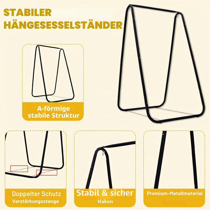 Hängesessel Gestell, Maximale Belastung 150KG, Robustes Hängematte Gestell für Indoor/Outdoor, Einfa