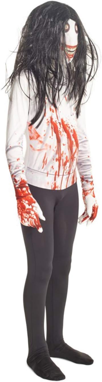 Morphsuits Costumes KPJKL - Jeff the Killer Kind Morphsuit Verrücktes Kleid Kostüm, L, 136 - 152 cm