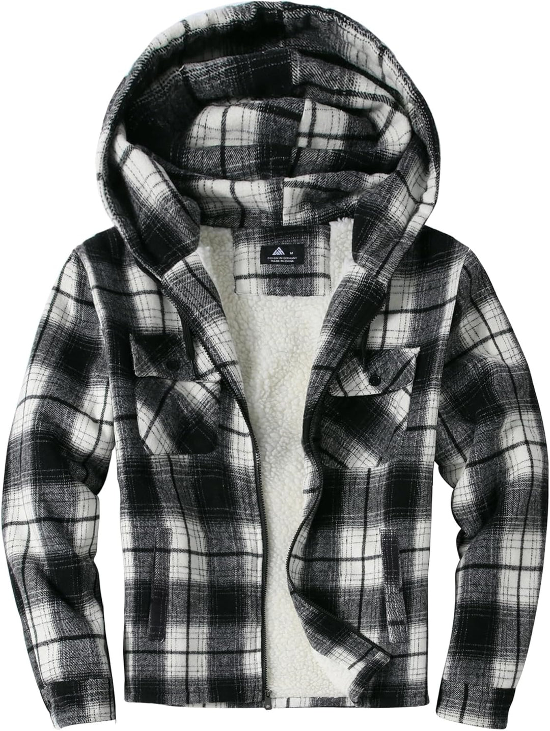JACKETOWN Hemdjacke Herren Kariertes Winterjacke Thermohemd Fleece Gefüttert Freizeit Jacke mit Kapu