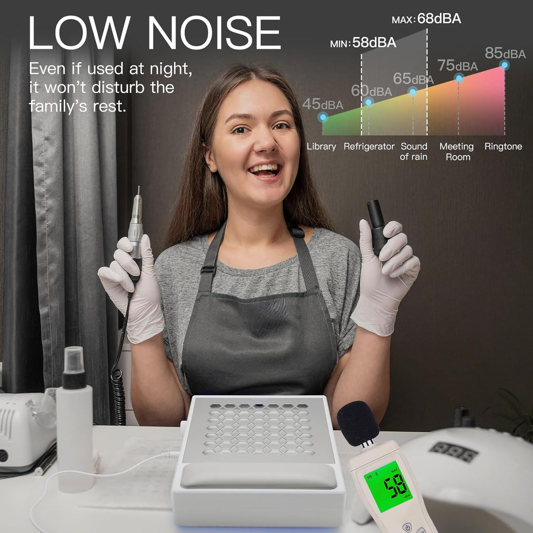 Madenia Professionell Staubabsaugung für Nägel - 56W Leistungsstark Nagelstaubsauger mit 2 Filters u