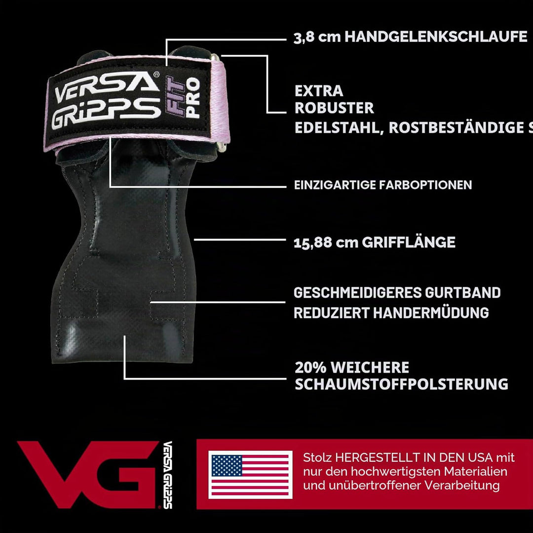 Versa Gripps® Fit Pro, hergestellt in den USA, Handgelenkriemen für Sportlerinnen, das beste Trainin