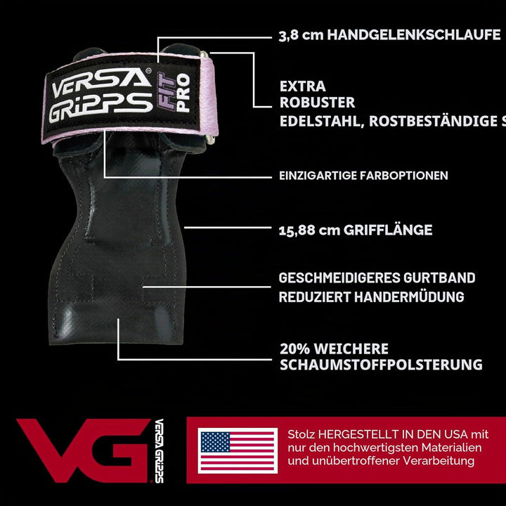 Versa Gripps® Fit Pro, hergestellt in den USA, Handgelenkriemen für Sportlerinnen, das beste Trainin