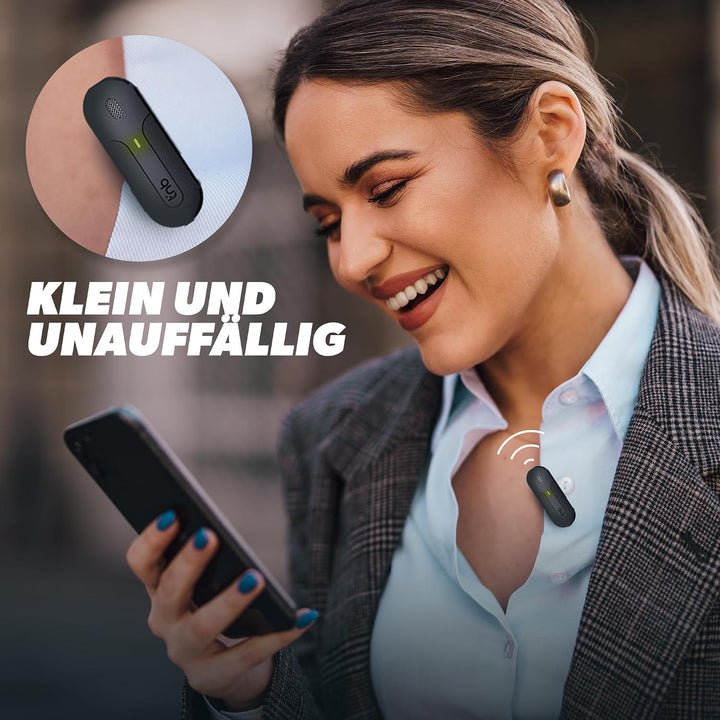 T'nB - Kabelloses Krawattenmikrofon mit Ladebox, Rauschunterdrückungstechnologie, Plug and Play- Sch