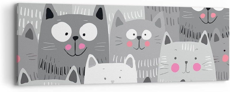 Panorama Bilder auf Leinwand Kittys Tiere Illustration Leinwandbild 90x30cm Wandbilder Dekoration Wo