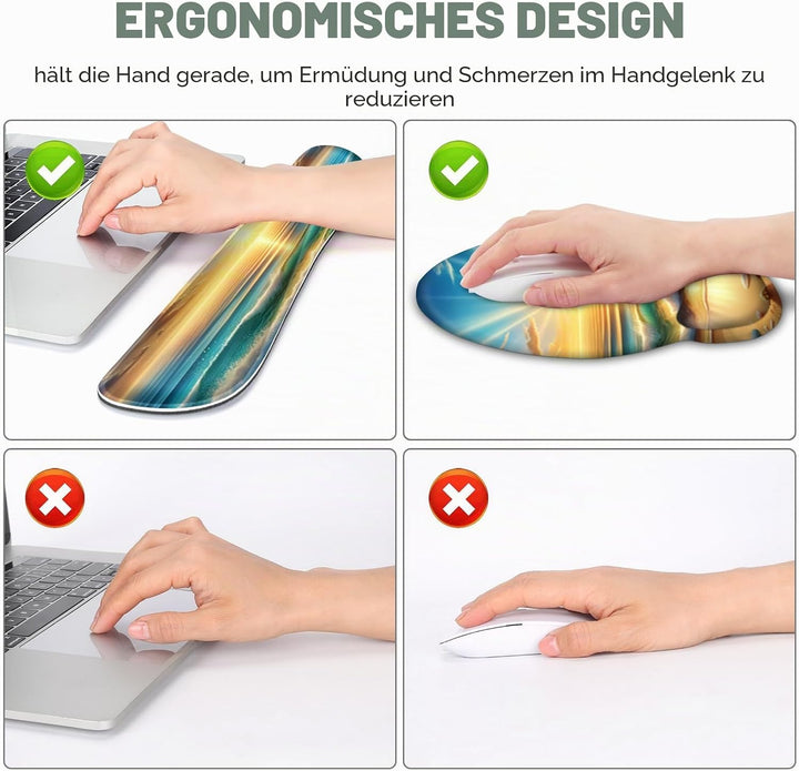 Gaming-Mauspad, grosse Tischmatte, niedlicher Tischpad-Schutz, 4in1 XXL-Mauspad + Tastatur-Handgelen