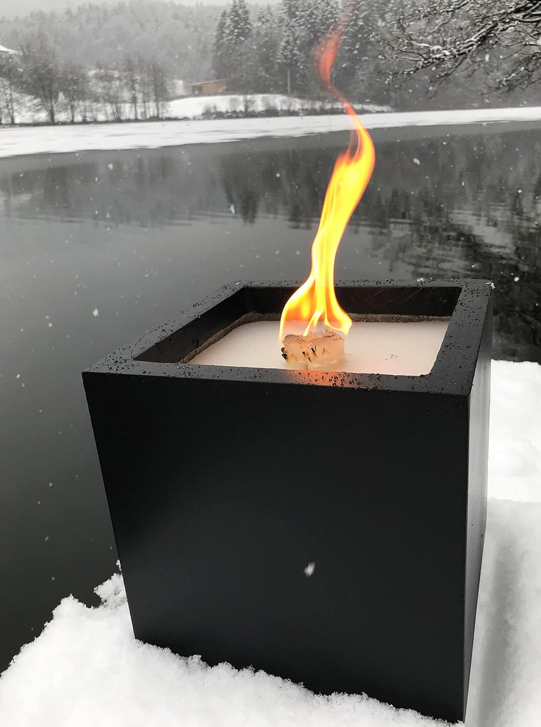 WeberHomemade | Schmelzlicht m. Dauerdocht &amp; Dochthalter | Cube Würfel XXL | 23x23x23 cm |nachhaltig