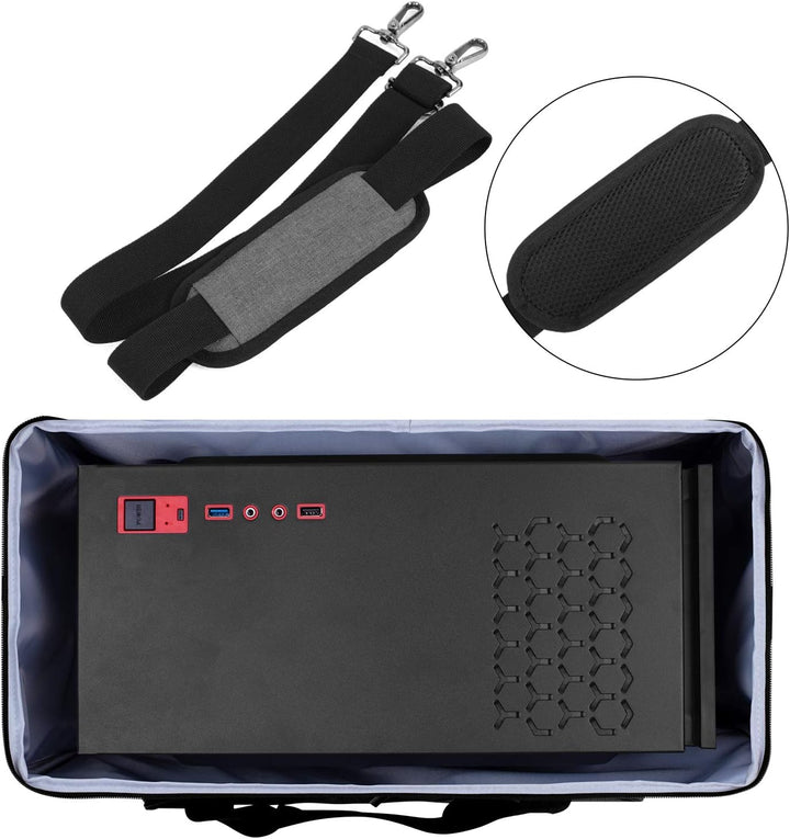 CURMIO Reisetasche für Desktop Computer, Tragetasche für Computer PC-Gehäuse, Tastatur, Kabel usw, P