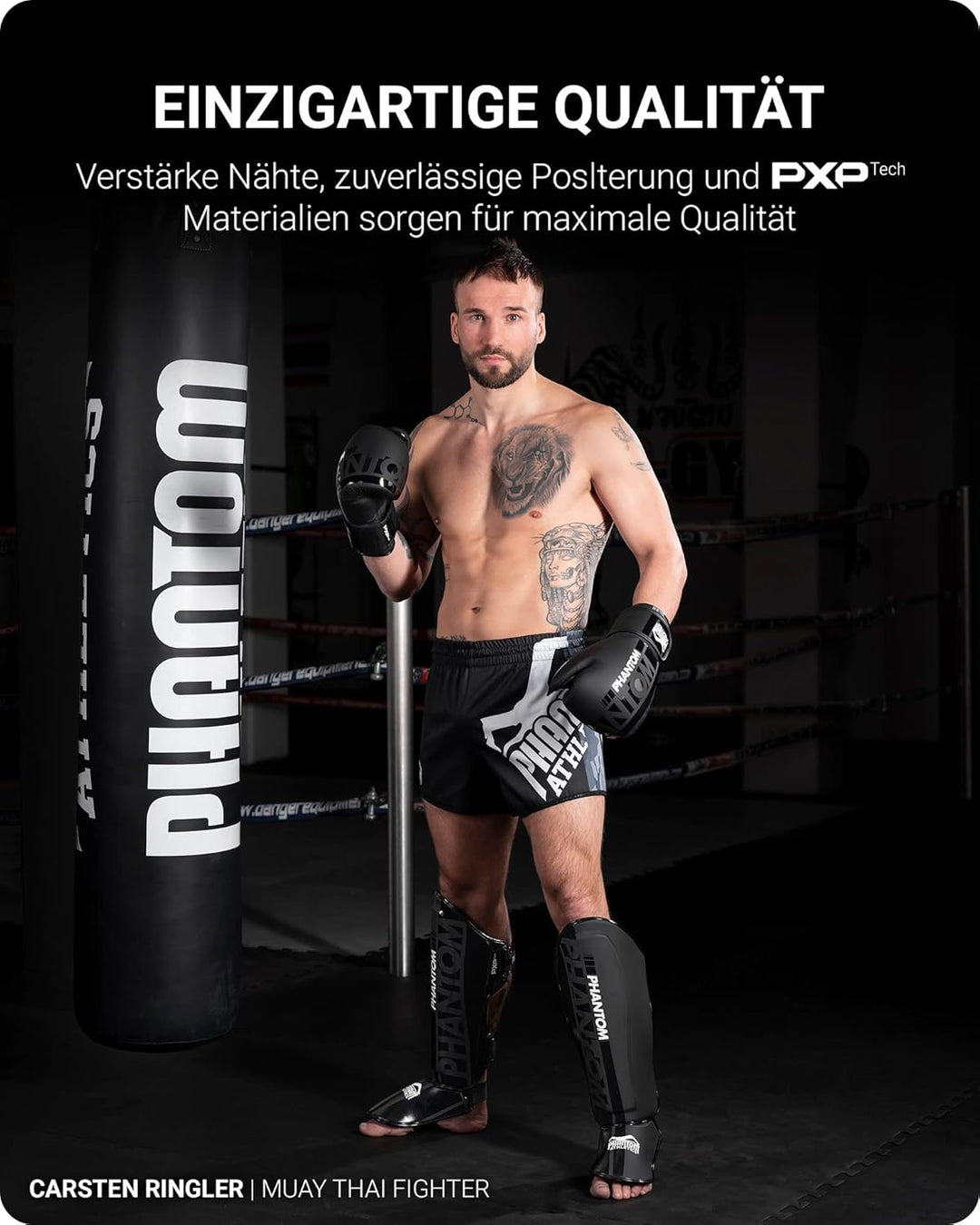 Phantom Schienbeinschoner mit Spannschutz, Kampfsport, MMA, Kickboxen, Muay Thai APEX Striking - Sch