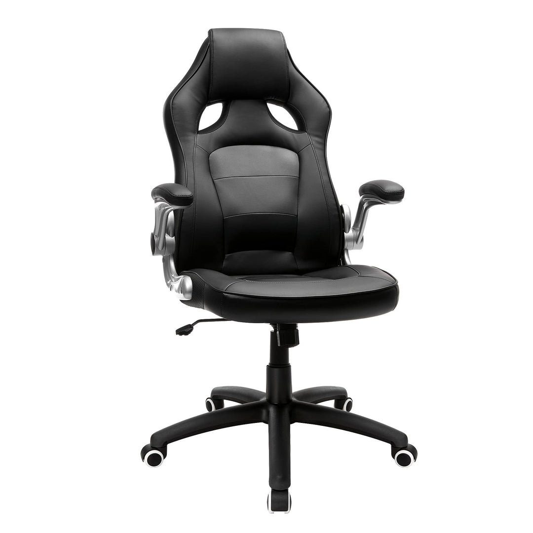 SONGMICS Racing Stuhl Bürostuhl Gaming Stuhl Chefsessel Drehstuhl PU, schwarz, OBG62B, 70 x 65 x 115