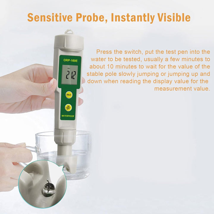 ORP-169-Tester, 1-Punkt-Korrektur Tragbarer Wasserqualitätsmonitor 1 mV Digitaler Tester Pen Abnehmb
