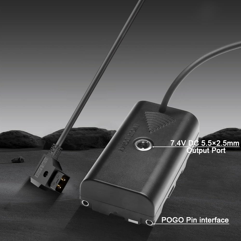 Alvin's Cables NP F550 Dummy Akku auf D Tap Spiralkabel für Sony NP F550|F570|F970 |Atomos Ninja V M