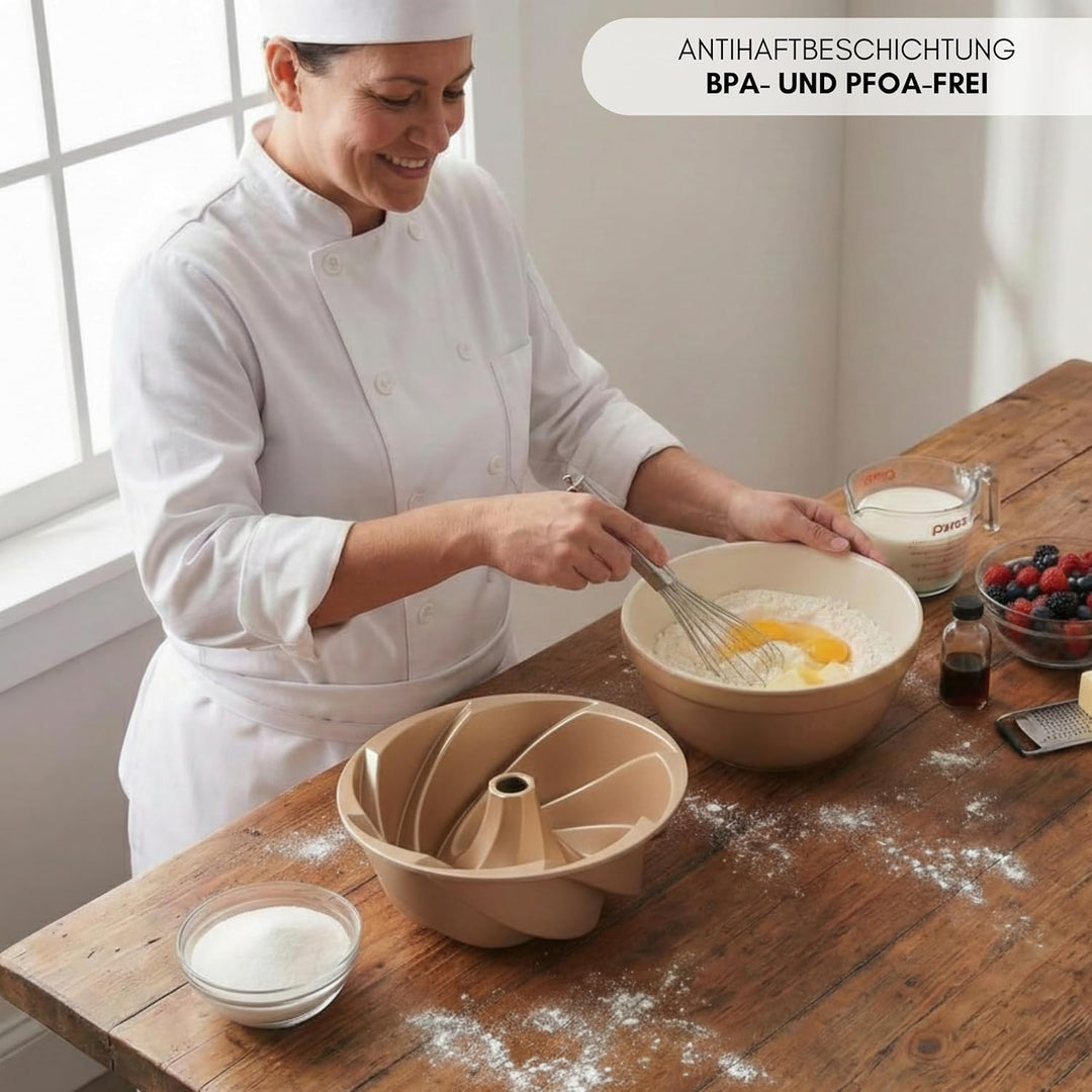 Erreke Gugelhupfform, Professionelle Qualität Kuchenform Ø 24 cm, Gugelhupf Backform, Sehr Widerstan