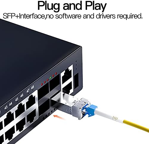 4 Stück 10G Sfp LC MMF300m 10GBase-SR SFP+ Transceiver, 10G 850nm MMF, bis zu 300 Meter, Kompatibel
