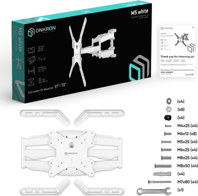 ONKRON TV Wandhalterung schwenkbar neigbar für 37-70 Zoll Flach&Curved LED Bildschirm bis zu 36,4 kg