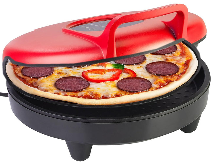 Rosenstein & Söhne Pizzaofen: Elektrischer Pizza-Maker, 180 °C, Ober-/Unterhitze, Pizza mit Ø 27 cm