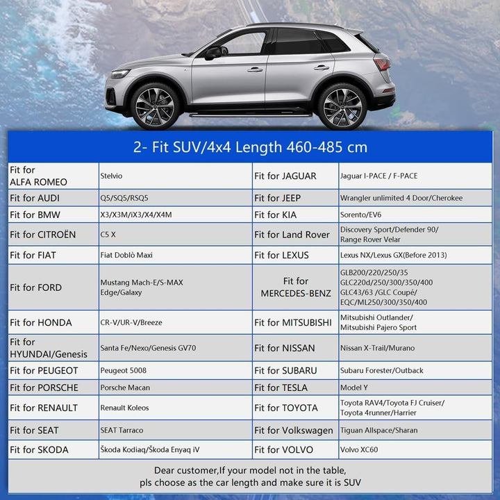 Gunhyi SUV Autoabdeckung Wasserdicht Atmungsaktiv Outdoor Vollgarage Regen Staub Sonne UV Schutz Uni
