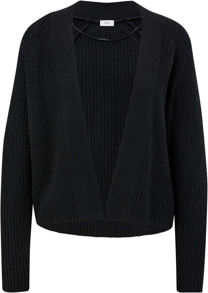 s.Oliver Kurzer Cardigan aus Wollmix 46 Schwarz, 46 Schwarz