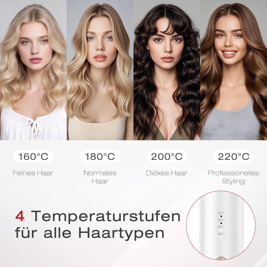 ANLAN Lockenstab Automatisch, 32mm Lockenstab Grosse Locken mit 4 Temperaturstufen (160–220°C), Kera