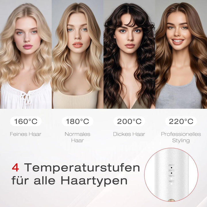 ANLAN Lockenstab Automatisch, 32mm Lockenstab Grosse Locken mit 4 Temperaturstufen (160–220°C), Kera