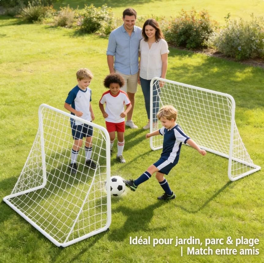 Fussballtore für Garten Kinder, 2er Set, Pop-up faltbar 182x121x124 cm, verstärkte Glasfaserstäben m