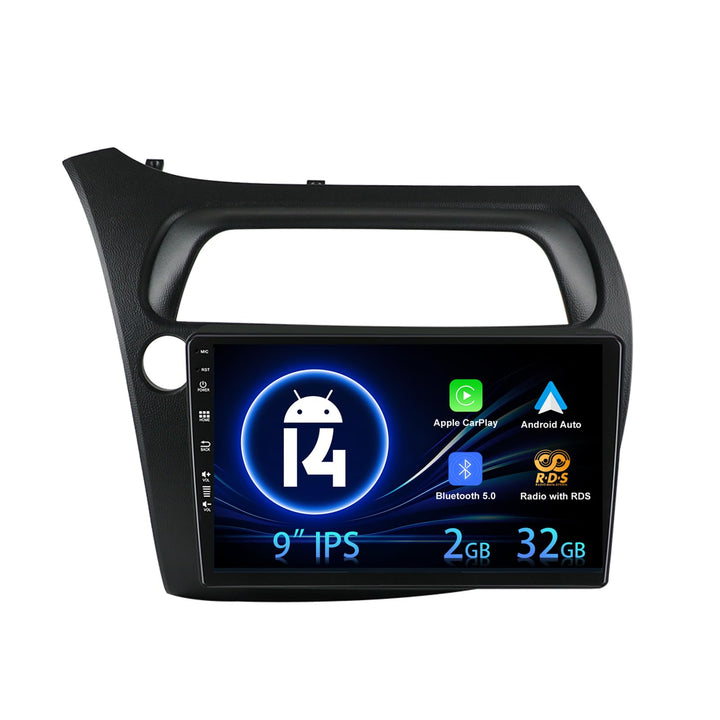 9 Zoll IPS 2 Din Android 12.0 Autoradio für Honda Civic Hatchback 2006–2011 GPS-Navigation Carplay B