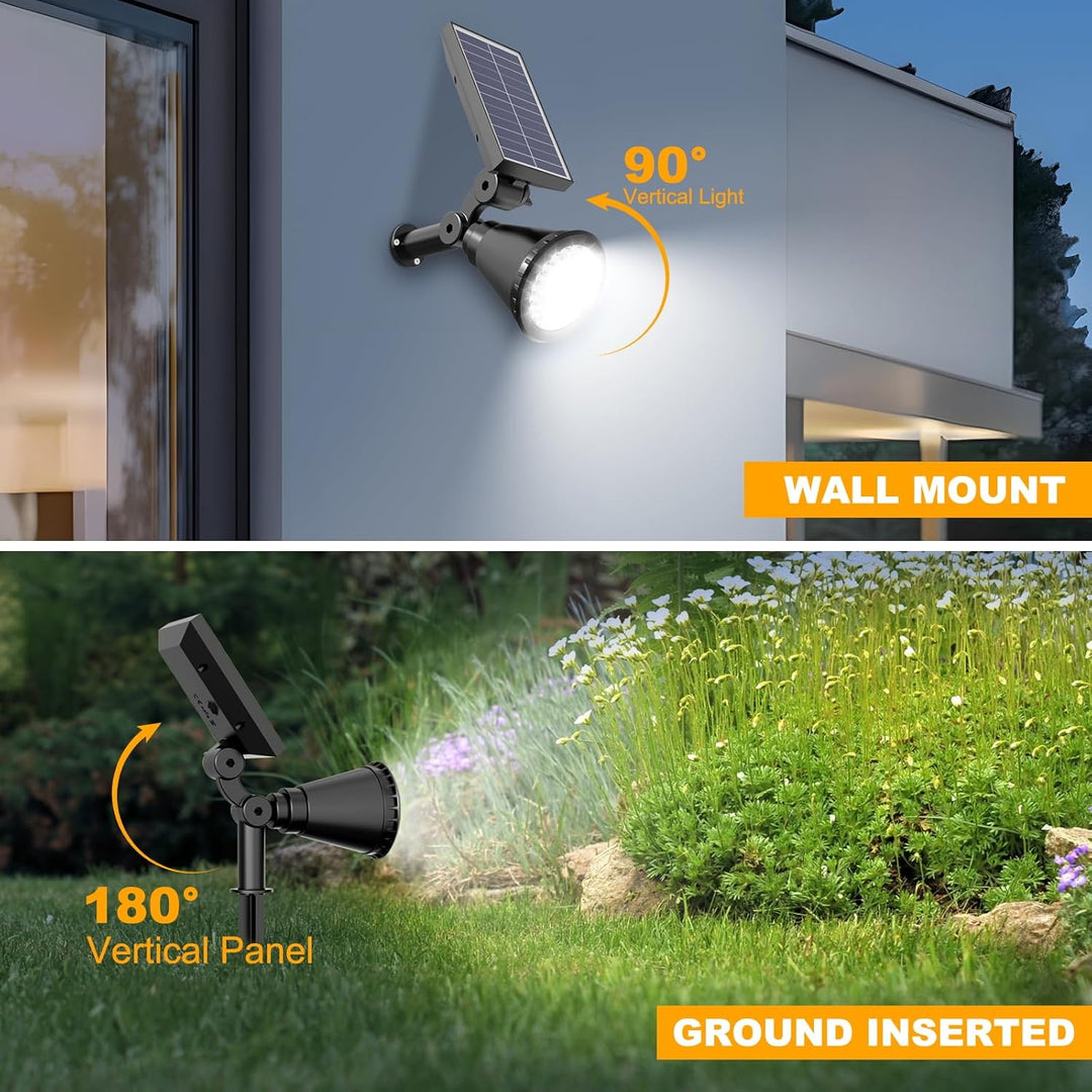 Solar-Strahler für den Aussenbereich, 36 LEDs, 1000 lm, verstellbare Solarleuchten für den Aussenber