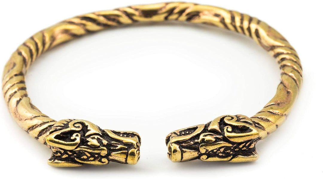 Windalf Vintage Vikings Armreif THORA Ø 5.7 cm Ethno Bohemia Drachen Armschmuck Hochwertige Bronze