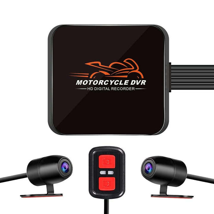 VSYSTO Motorrad-Dashcam 130° Weitwinkelobjektiv, 1080P Dual-Kameras Vorne und Hinten, Kein Bildschir