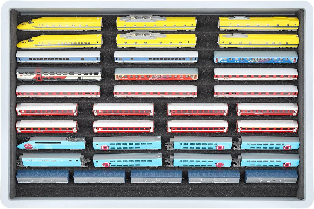 Feldherr Euro Box mit Zugliege für Modelleisenbahn - 10 Fächer für Spur N