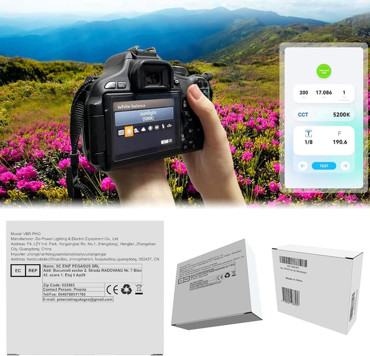 VBR-PHO Foto-Lichtmesser, Verschlusszeit, Blende, Farbtemperatur