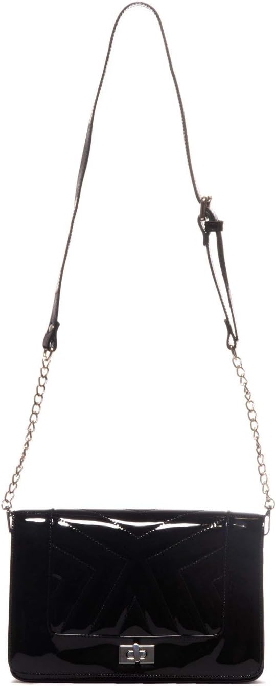 L’Intervalle Damen Georgie Stofftasche, M Black Patent, Black Patent