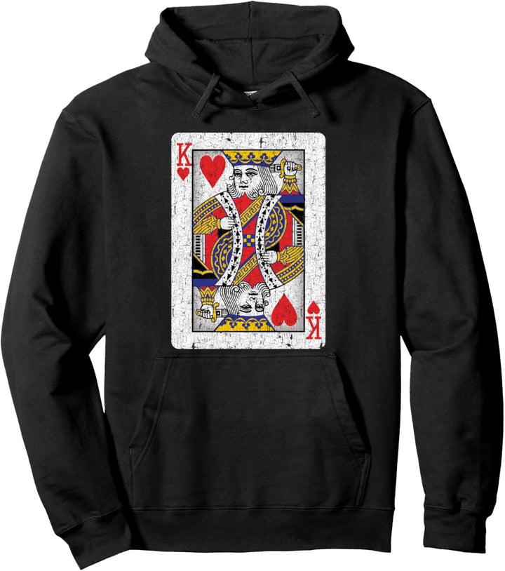 King of Hearts Card - Poker, Bridge Player, Costume Pullover Hoodie