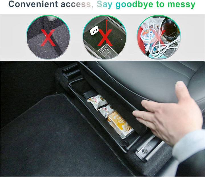 GAFAT Tesla Model Y 2021 2022 2023 Organizer Unter dem Sitz, Model Y 2022 Ablagen Aufbewahrungsbox a