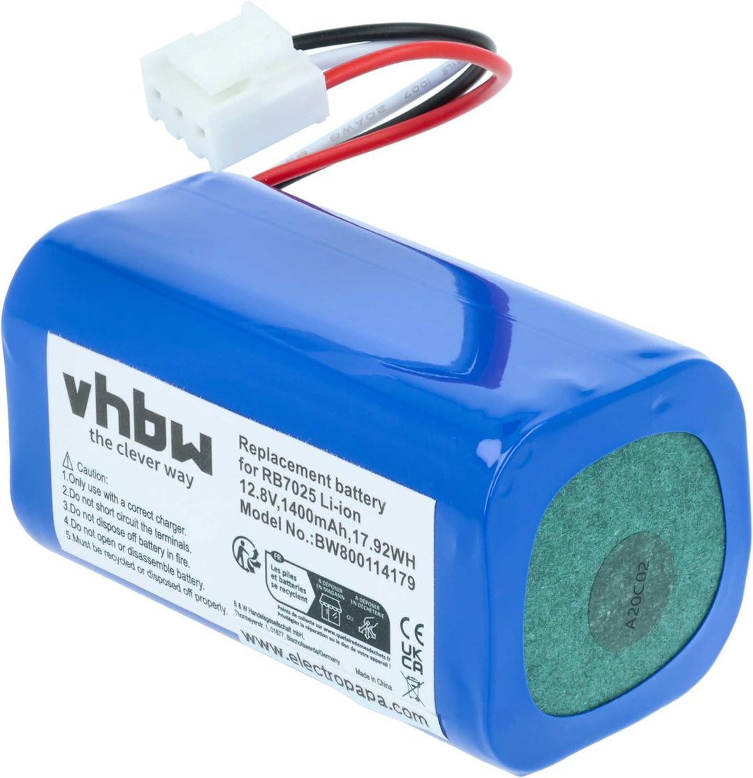 vhbw Akku kompatibel mit Severin Chill RB 7720, RB 7022 Home Cleaner Heimroboter (1400 mAh, 12,8 V,