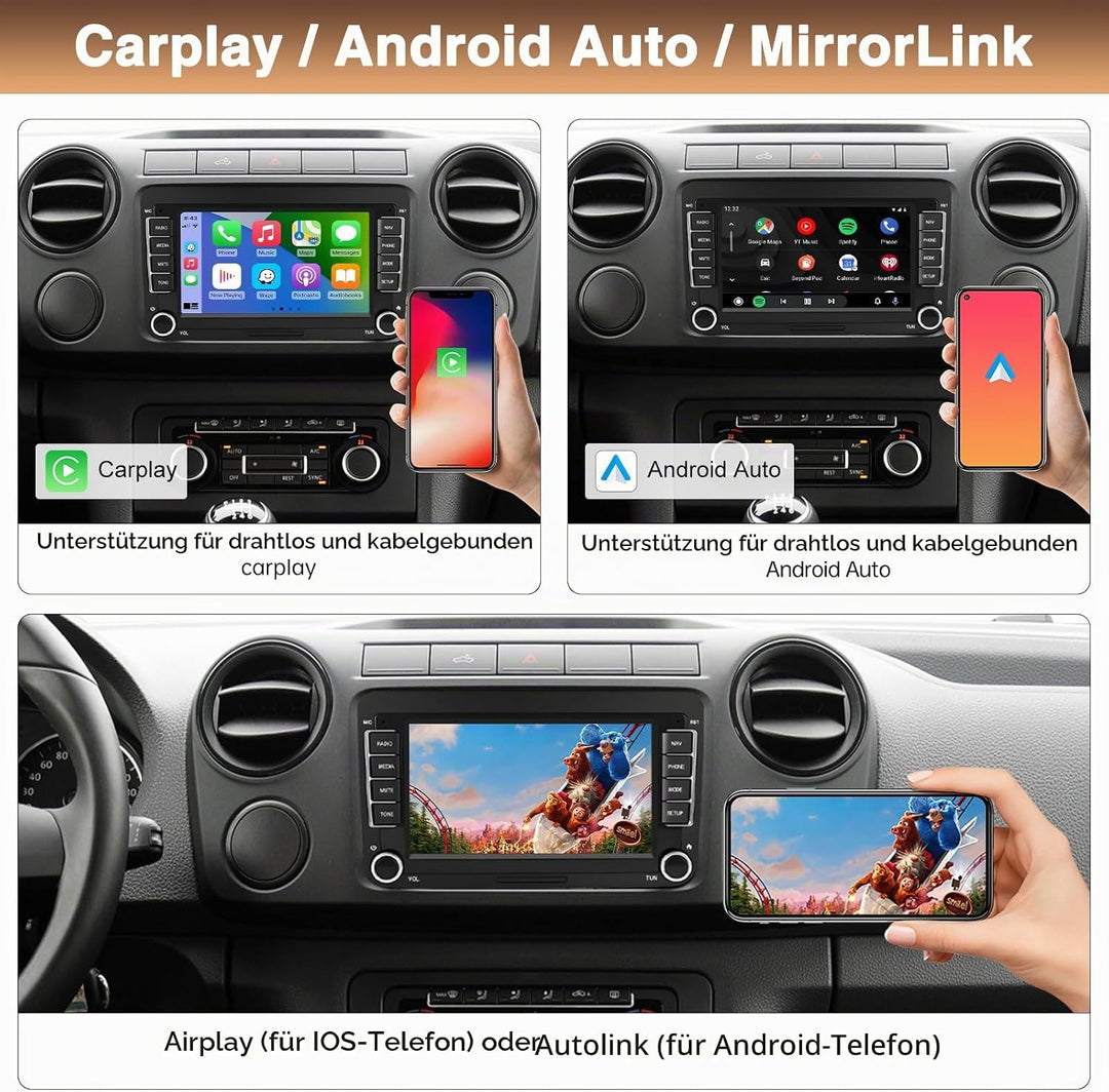 7-Zoll-Display-Autoradio für Volkswagen Seat Golf Passat Jetta Beetle Tiguan Touran EOS Skoda Seat D