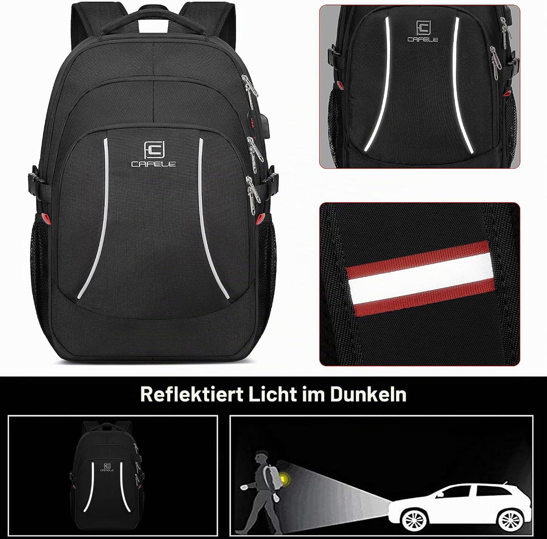 Cafele Rfid Anti-Diebstahl-Rucksack Laptop Schulrucksack Teens Bookbag Mittlerer Computerrucksack mi