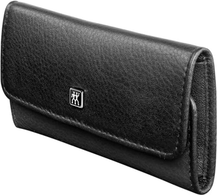 ZWILLING Maniküre Set, Pediküre Kit aus Rindleder 4-teilig mit Nagelknipser, Premium, Schwarz