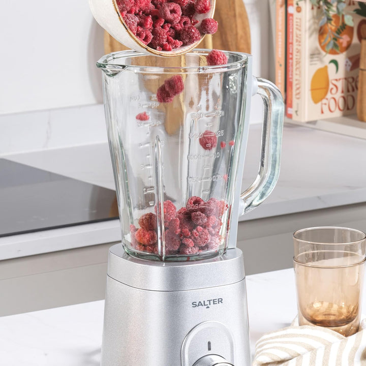 Salter Standmixer Glas 1,5L, Smoothie Maker & Mixer für Küche, Hochleistungsmixer mit Pulsfunktion,