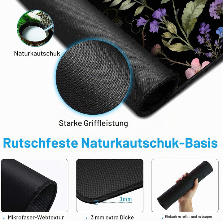 Schreibtischunterlage Gaming Mauspad 900x400x3mm Mousepad Tischunterlage Large Size verbessert Präzi