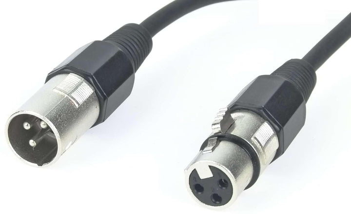 Paccs 2 Stück 25 m Mikrofonkabel Schwarz XLR Stecker male auf XLR Buchse female - Symmetrisch Audio