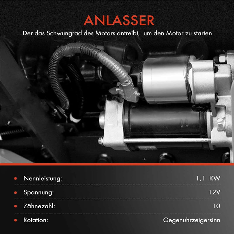 Frankberg Anlasser Starter Kompatibel mit Transporter IV Bus Kasten Pritsche/Fahrgestell 70 7D 1.8L