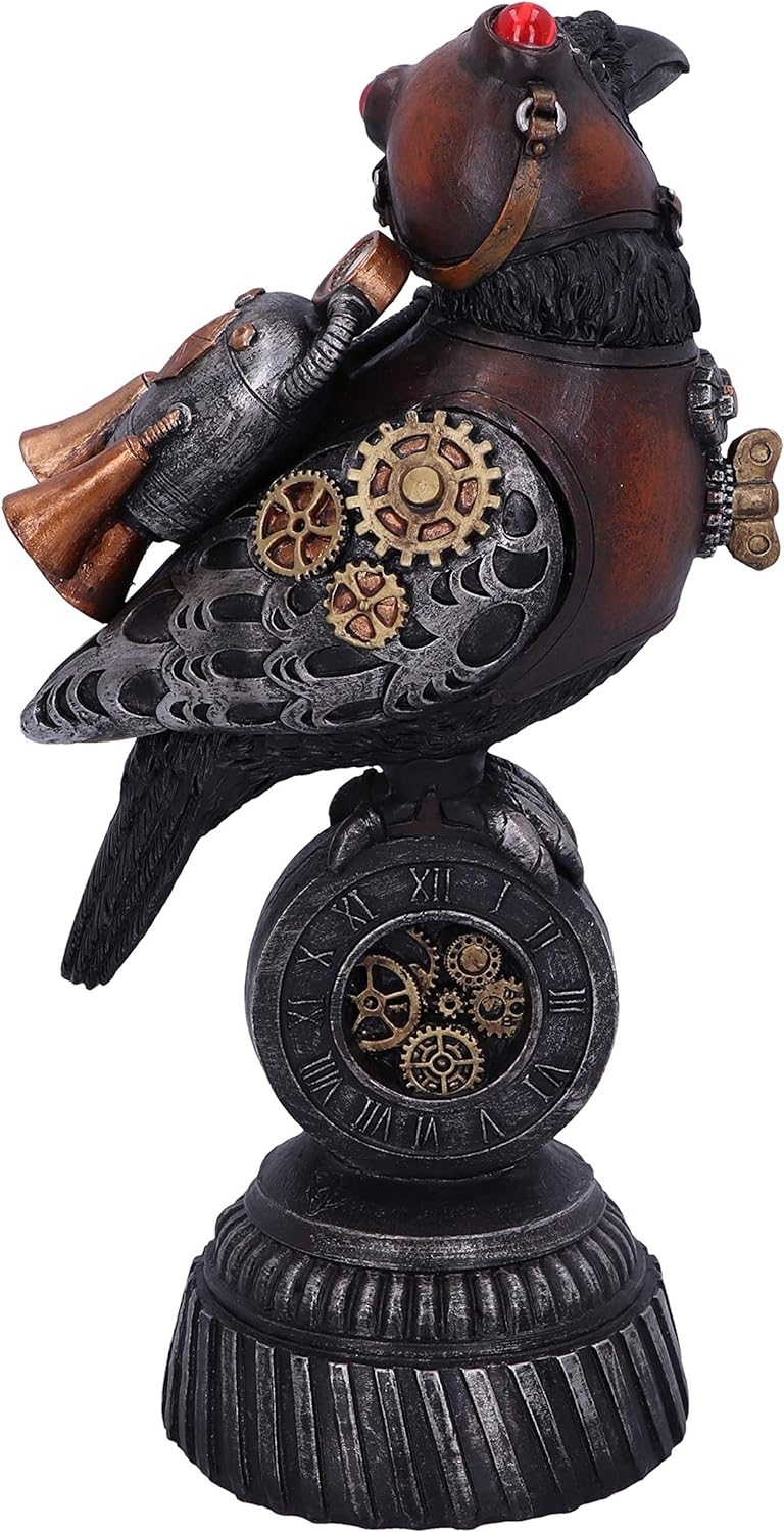 Nemesis Now Steampunk Rivet Rabe mechanische Vogelfigur, Bronze, 24 cm