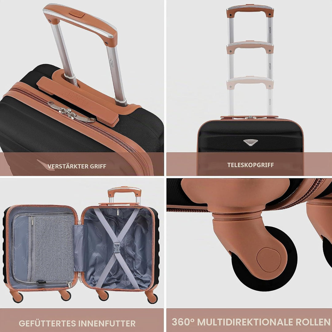 Flight Knight Leichtes, starres ABS-Handgepack mit 4 Radern, zugelassen fur uber 100 Fluggesellschaf