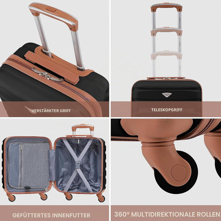 Flight Knight Leichtes, starres ABS-Handgepack mit 4 Radern, zugelassen fur uber 100 Fluggesellschaf