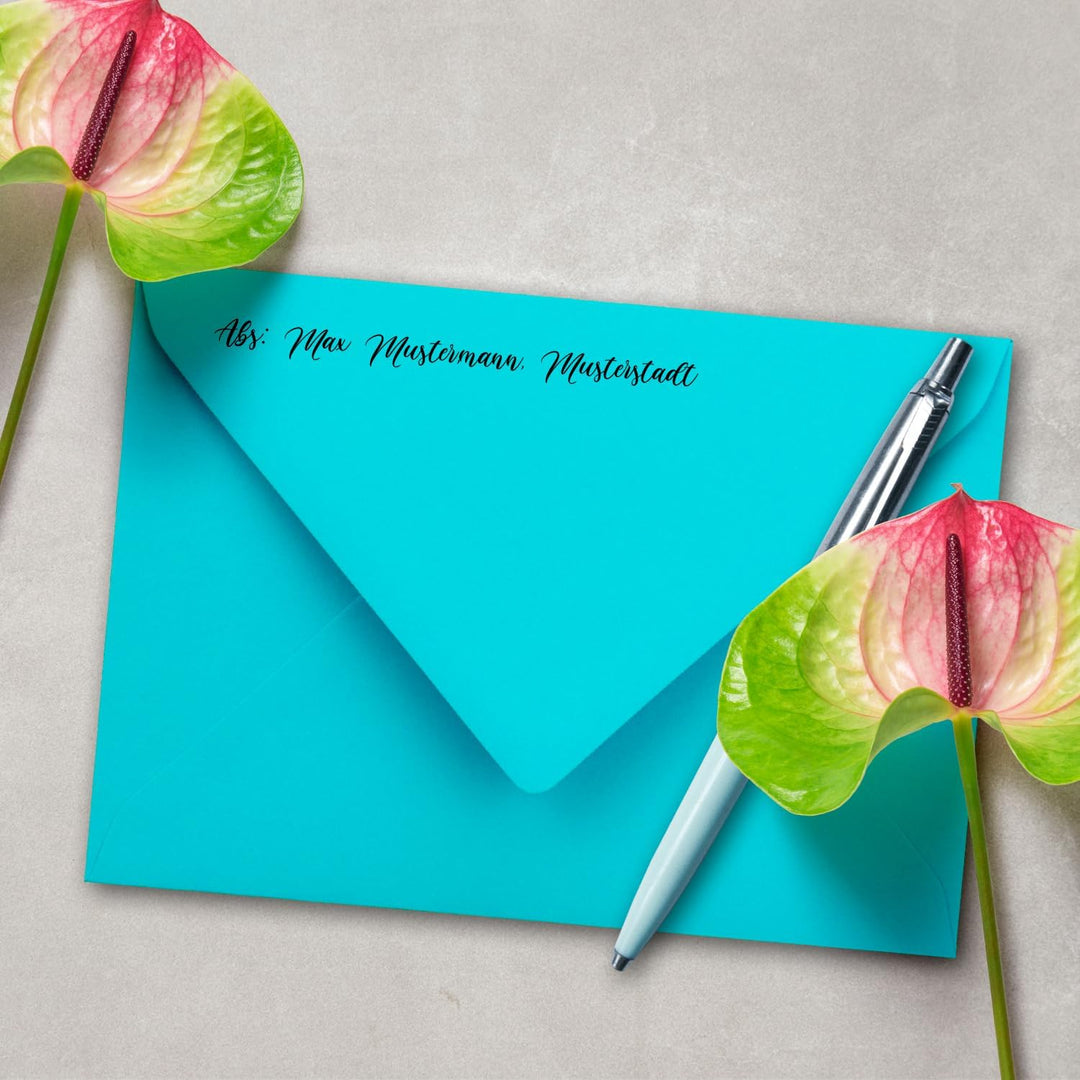 250 Brief-Umschläge - Türkis - DIN C6-114 x 162 mm - Kuverts mit Nassklebung ohne Fenster für Gruss-