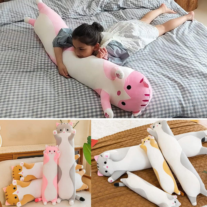 Kekeso Stofftiere Katzen Kissen Lange Kätzchen Süsse Plüschtier Katze Kuscheltier Kawaii Plüsch Sofa