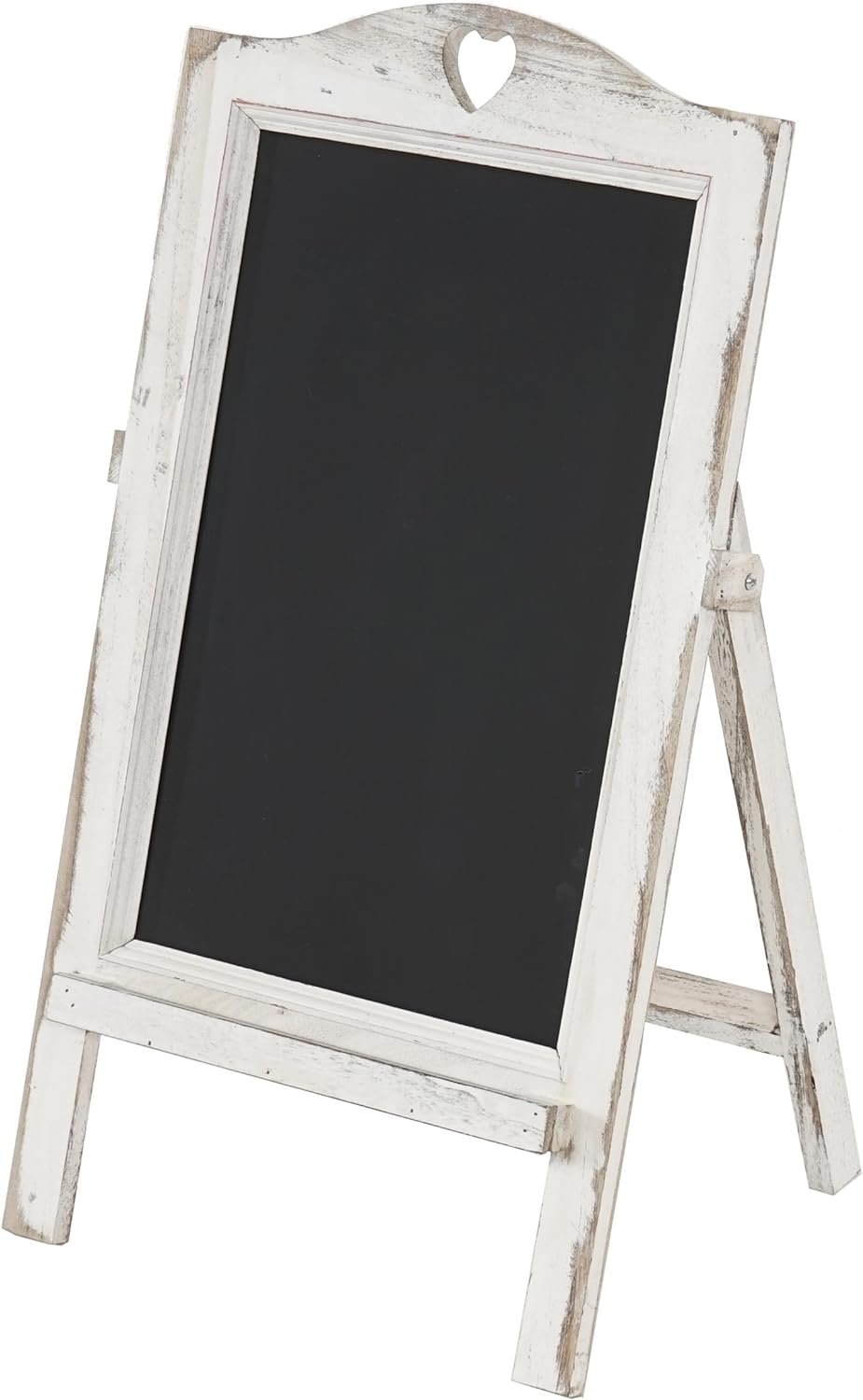 Werbetafel HWC-E51, Aufsteller Kreidetafel, 66x37x27cm Shabby-Look Vintage - weiss 66 x 37 x 27 cm W