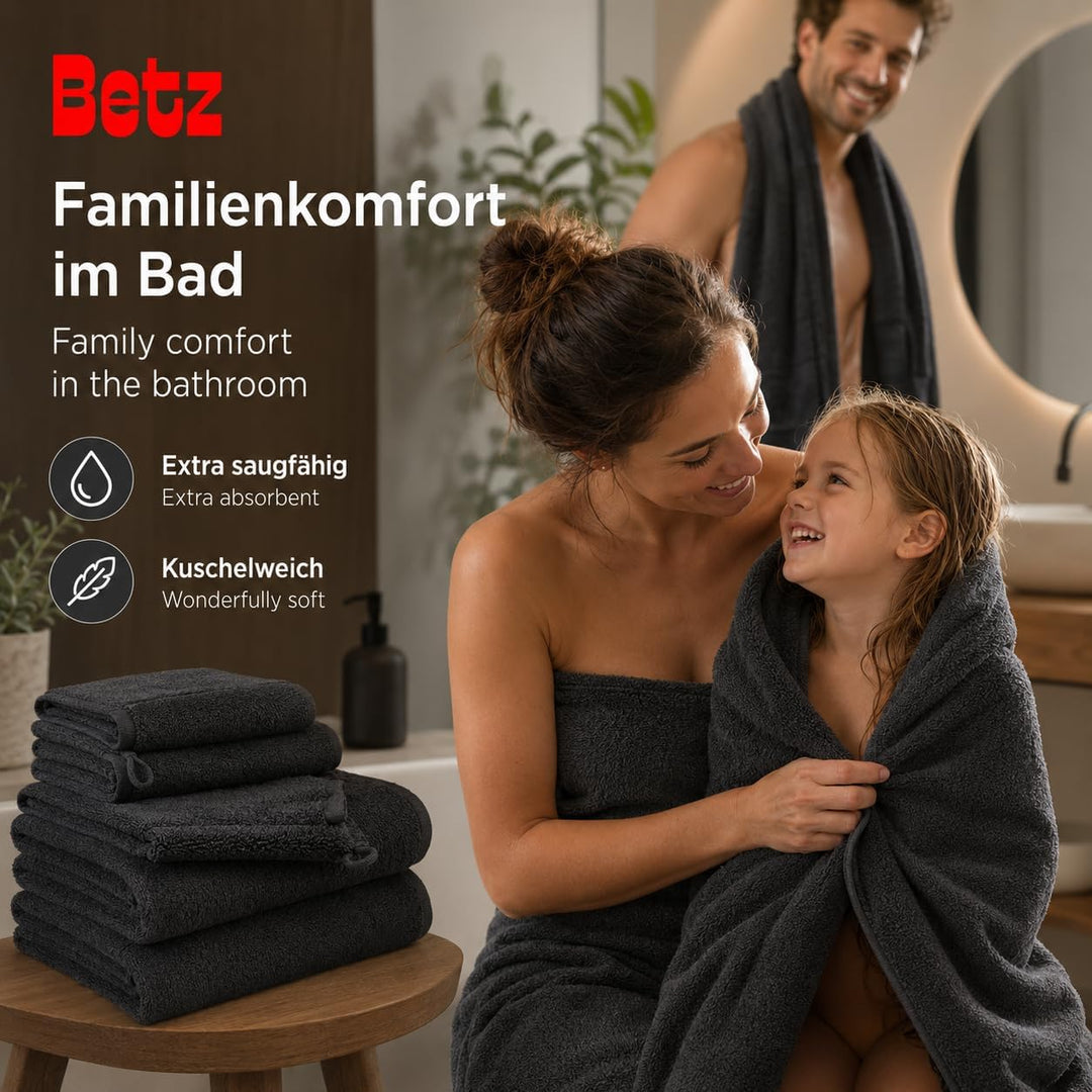 Betz 12 TLG. Handtuch Set Berlin 100% Baumwolle 2 Liegetücher 4 Handtücher 2 Gästetücher 2 Seiflappe