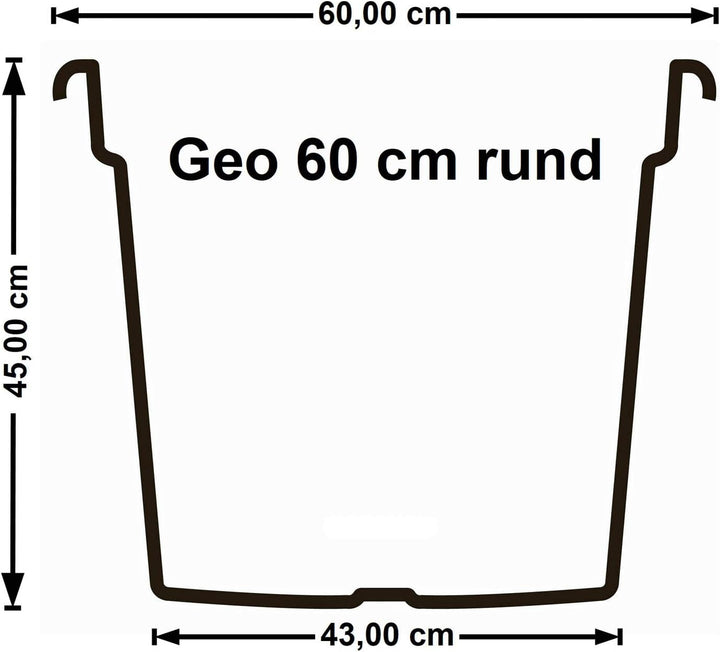 Euro3plast Geo Blumentopf mit Untersetzer 12 Grössen und 9 Farben zur Wahl (60 cm, Terrakotta) 60 cm
