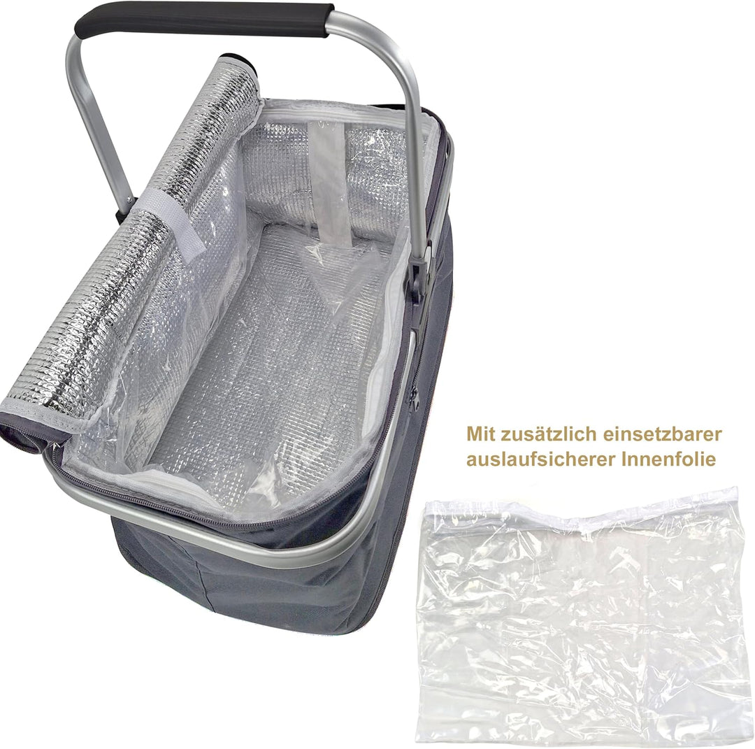 24L Einkaufskorb Gross Isolierkorb Kühlkorb Kühltasche Picknickkorb Thermotasche Kühltasche Thermo T